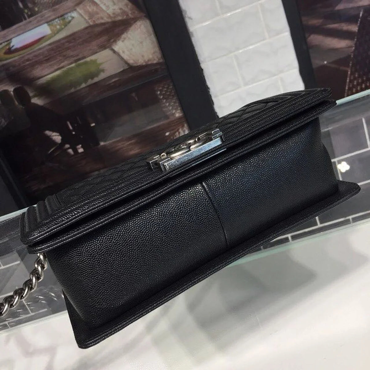 Black Shoulder And Crossbody Handbag S8134