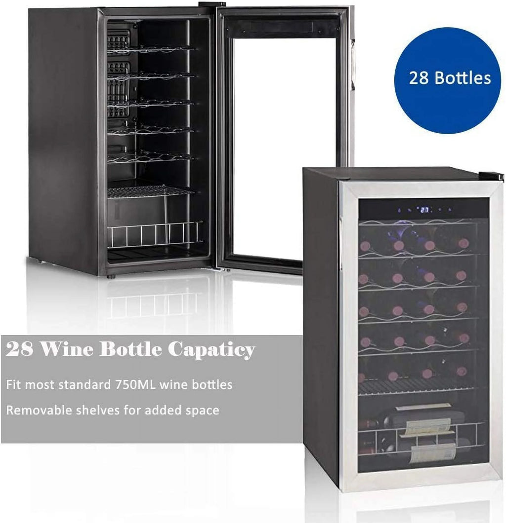 3.1 Cu ft 28 Bottles Compressor Stainless Steel Wine Cooler F714
