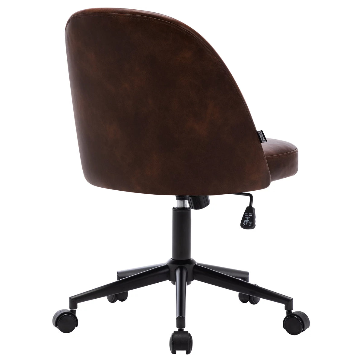 Home Office Chair PU Leather Swivel Dark Brown R753