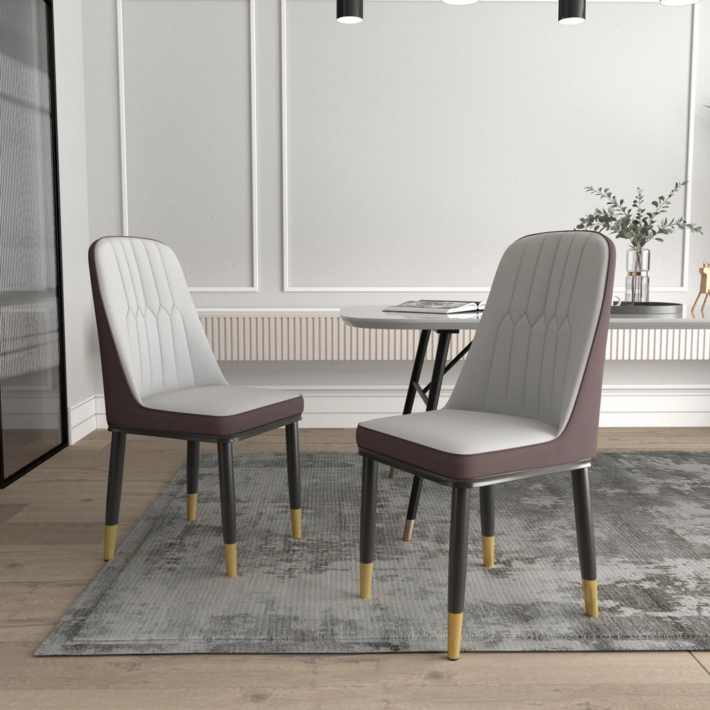Faux Leather Dining Chairs Set of 2 Gray K712399