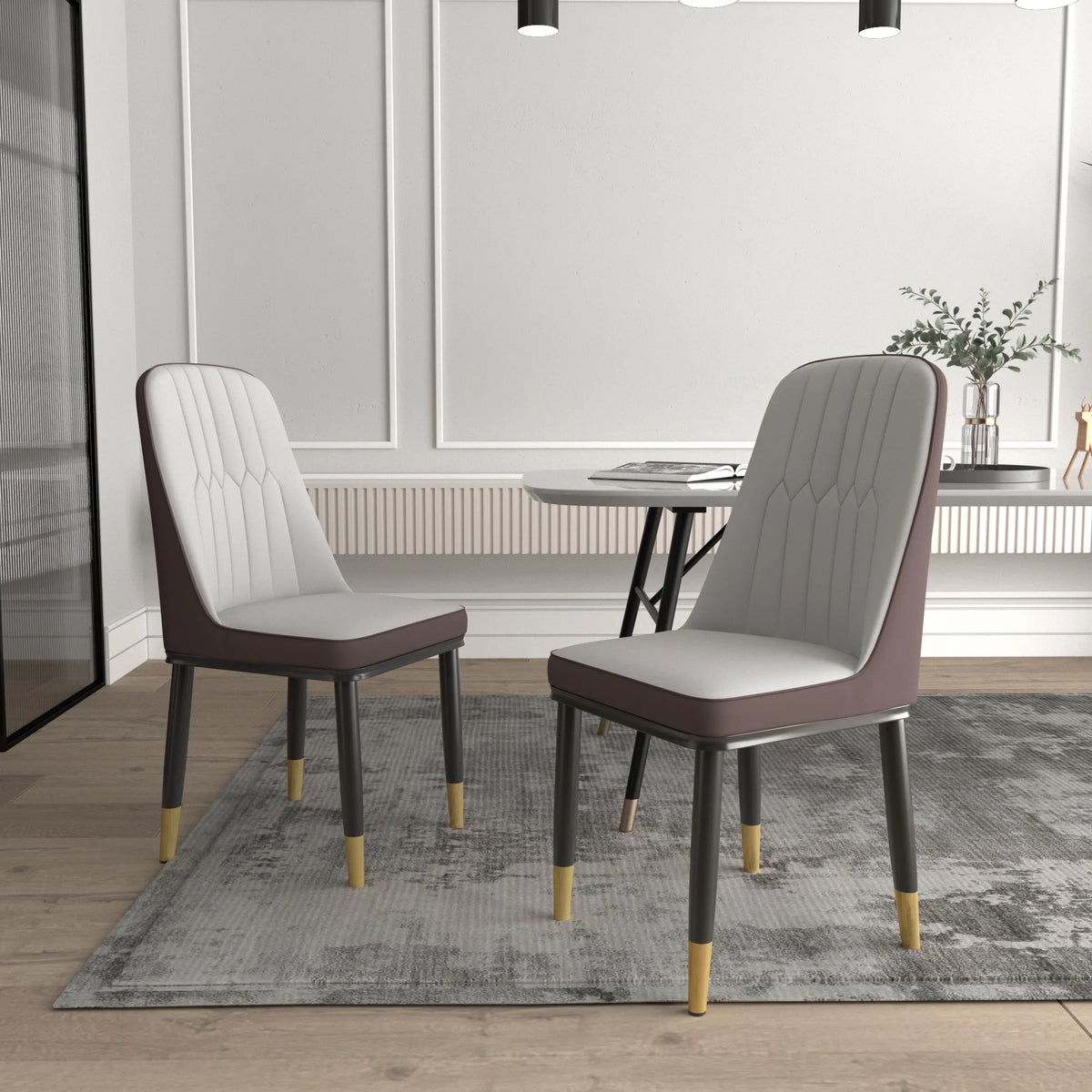 Faux Leather Dining Chairs Set of 2 Gray K712399