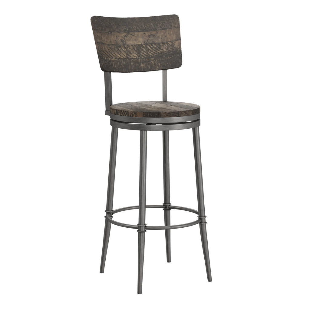 Wood and Metal Swivel Bar Height Stool N908091