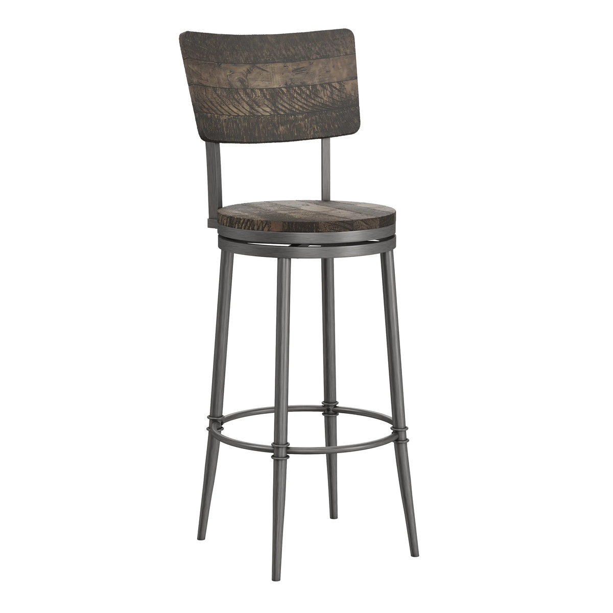 Wood and Metal Swivel Bar Height Stool N908091
