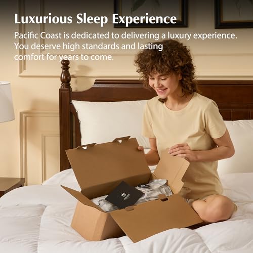 King Size Feather and Down Cotton Bed Pillows 2 Pack N9367