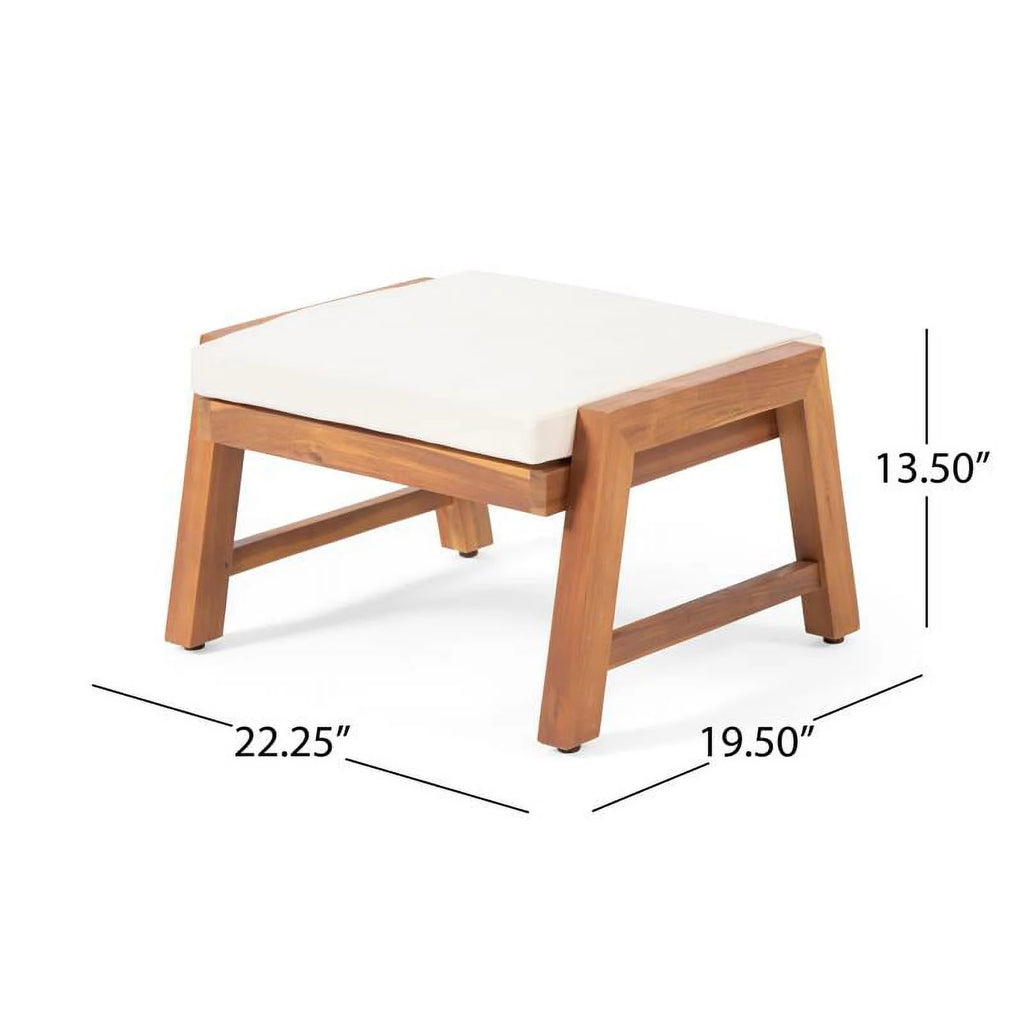 Teak Cream Acacia Wood Club Chair Set of 2 P385023
