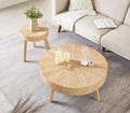 Round Solid Wood Coffee Table Set of 2 D822607