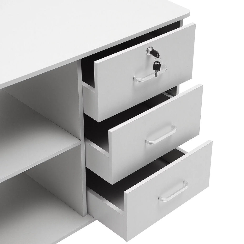 Rolling Printer Stand Mobile File Cabinet with Drawers and Open Storage Shelves B278