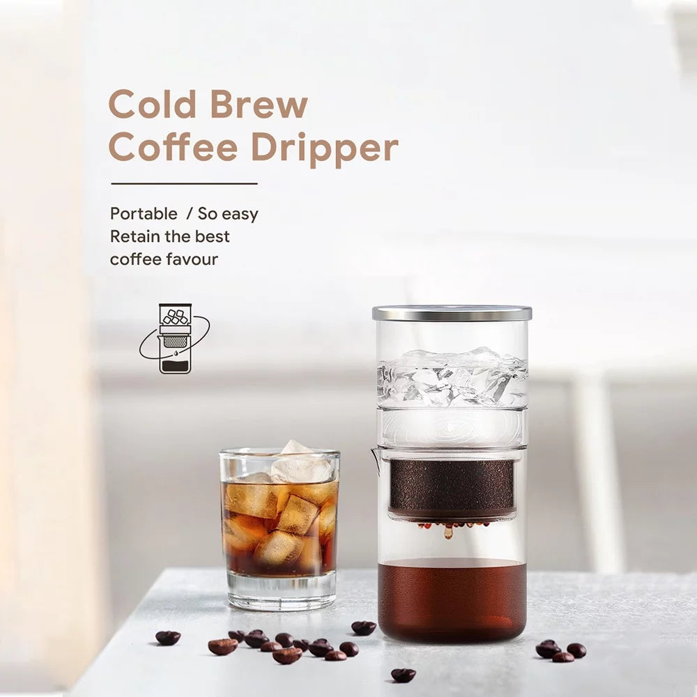 300ml Borosilicate Glass Cold Brew Coffee Maker with Cleaning Brush V122631