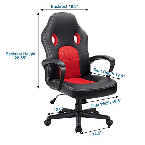 Grey Leather Ergonomic Office Chair with Lumbar Support Q88122