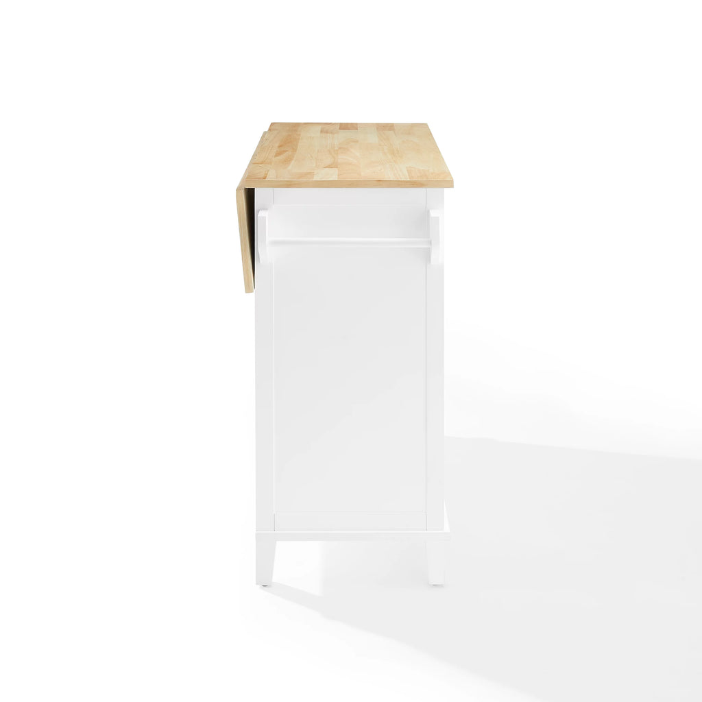 Drop Leaf Kitchen Island White Natural I285