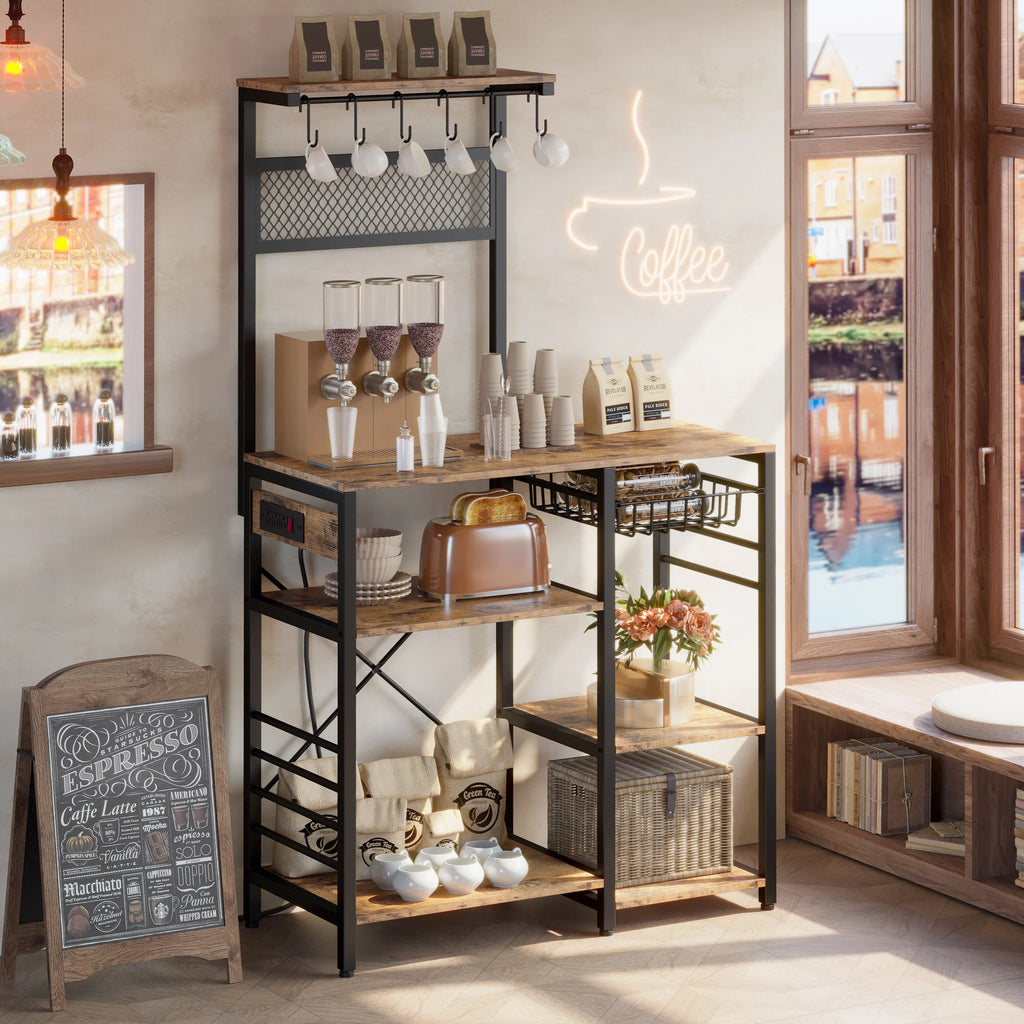 Kitchen Bakers Rack with Power Outlet F5096