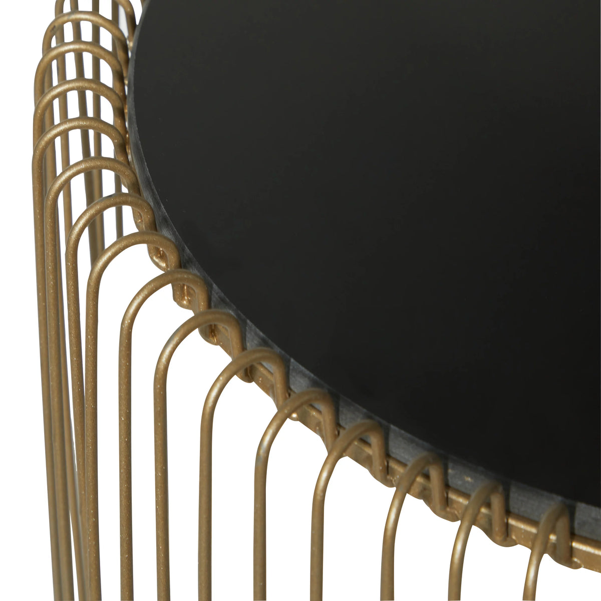 18" x 18" Gold Metal Accent Table with Glass Top, 2-Pieces G694632