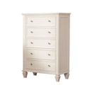 Cream White 5-drawer Rectangular Chest A696