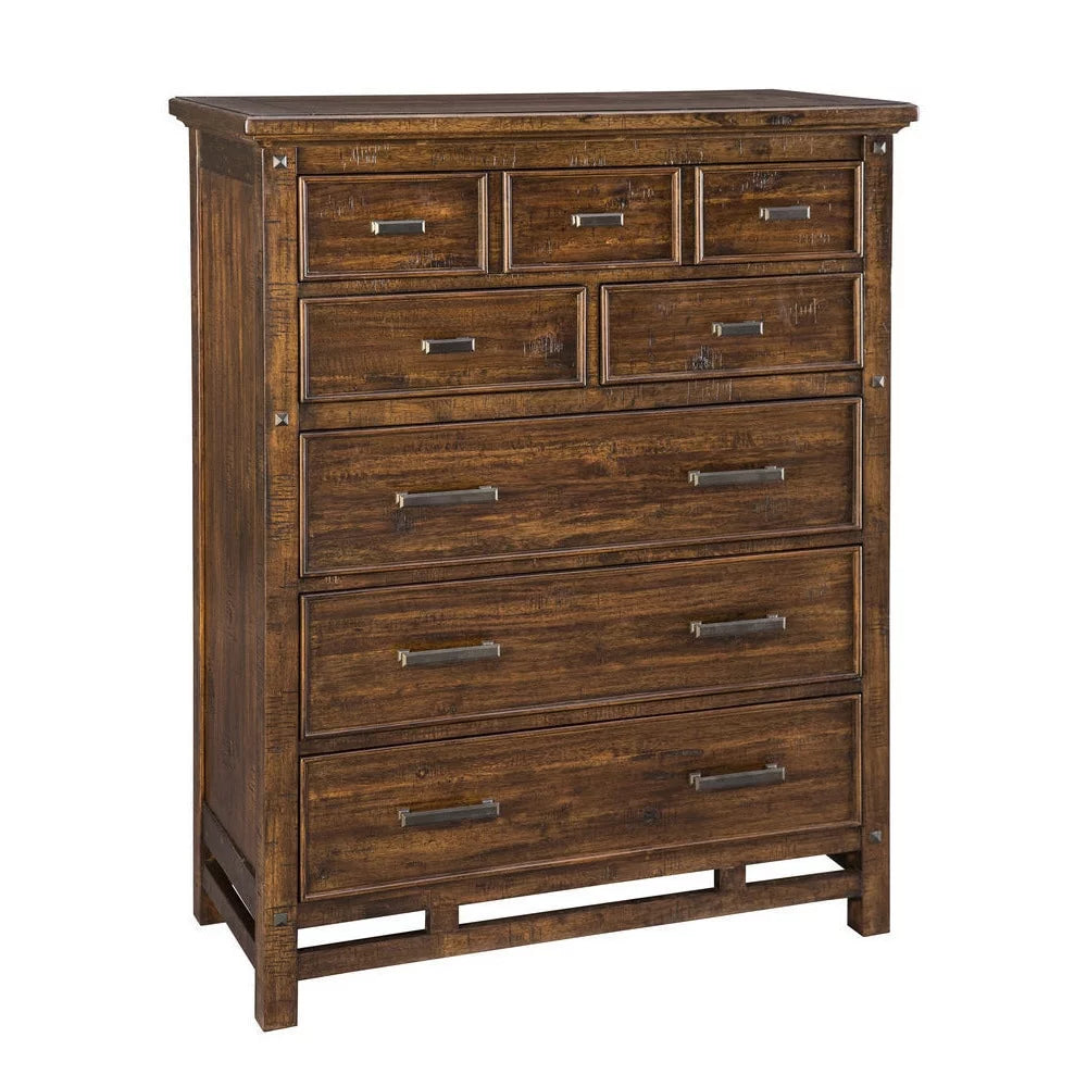 Brown 6-Drawer Wood Chest Q8064