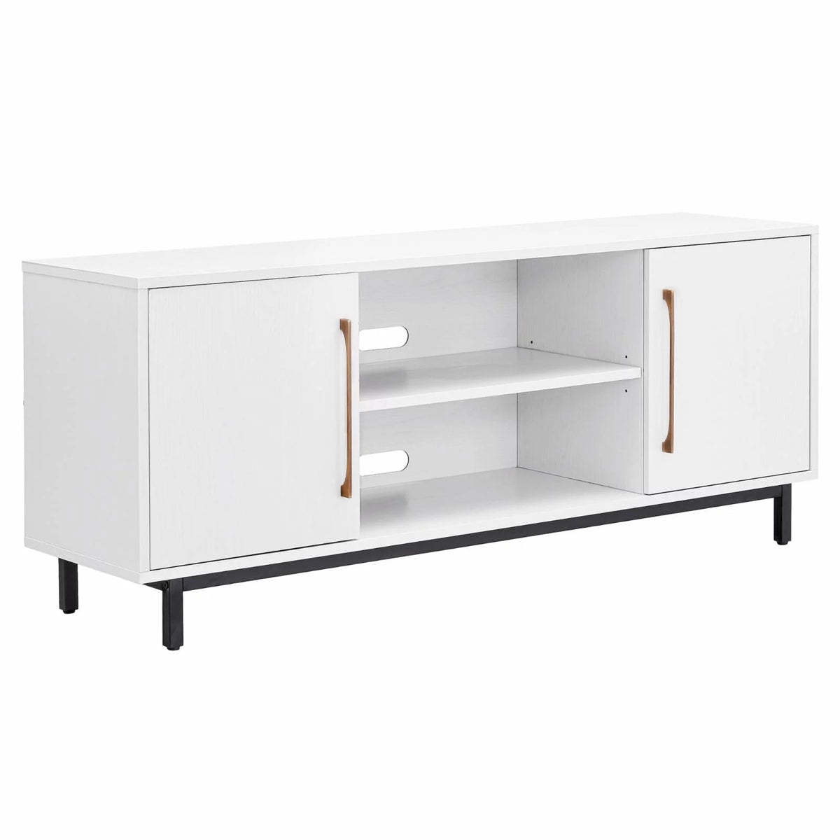 White Antiqued Gray Oak Rectangular TV Stand N641
