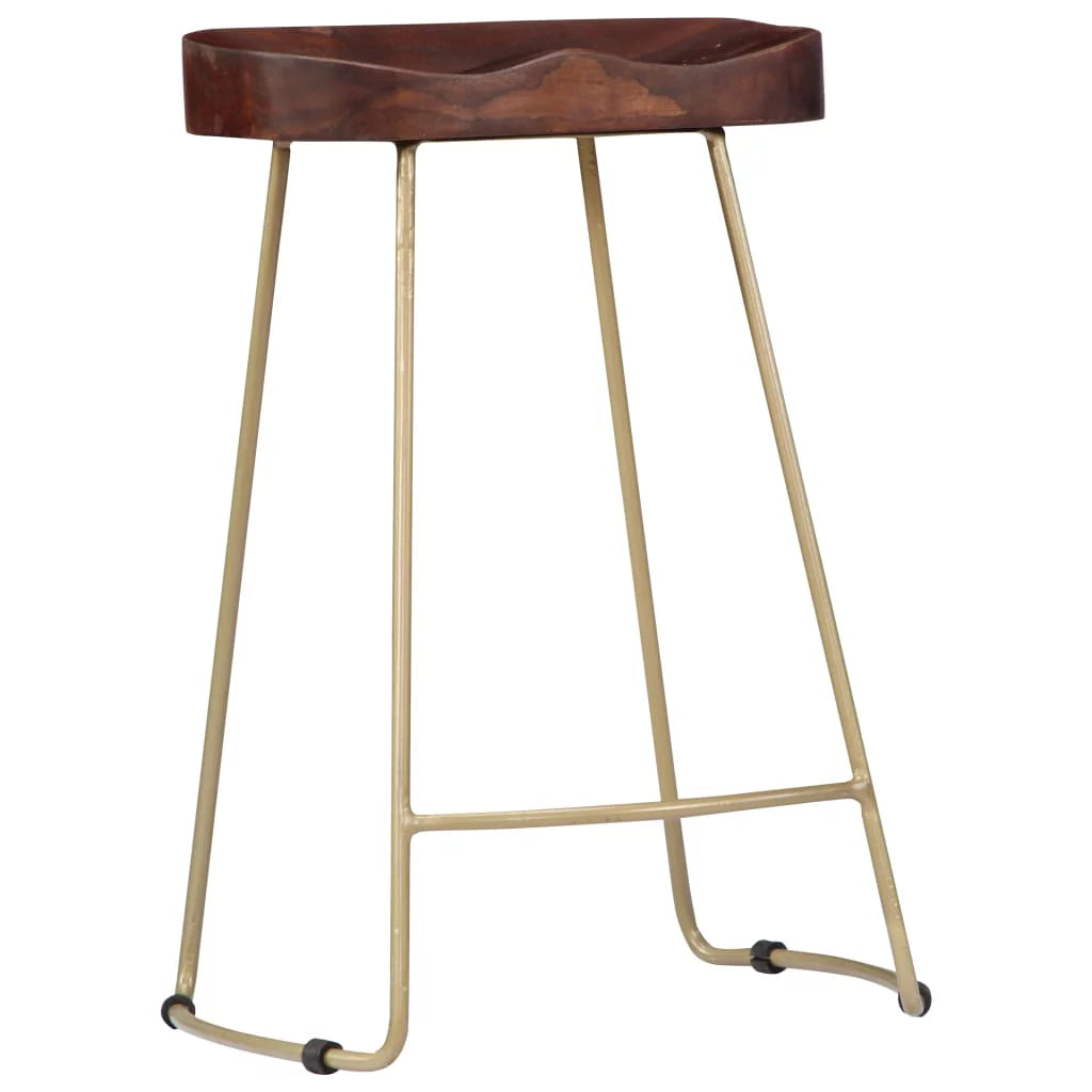 Solid Mango Wood Bar Stools 2 pcs V365
