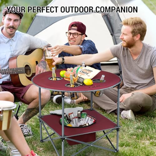 Portable Folding Camping Table with 4 Cup Holders G816