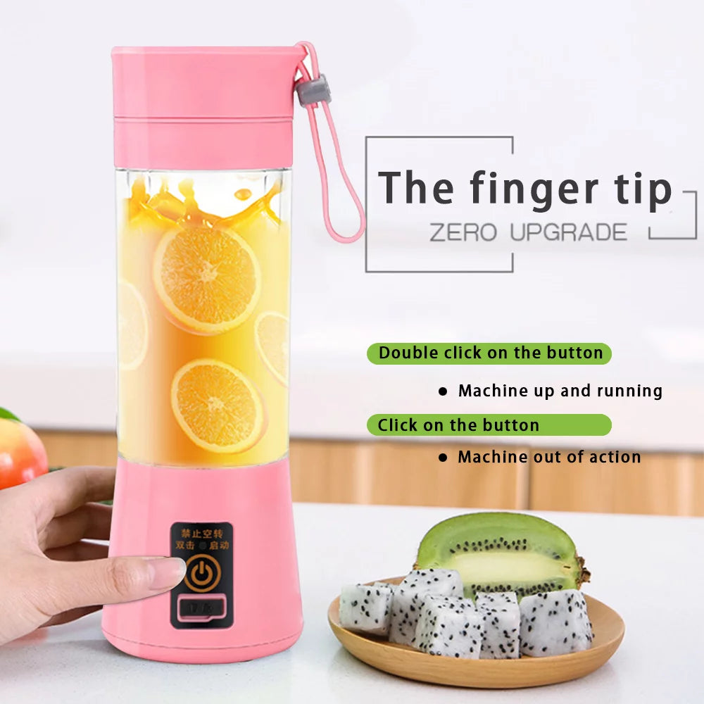 Portable Mini Blender USB Rechargeable Pink U29528