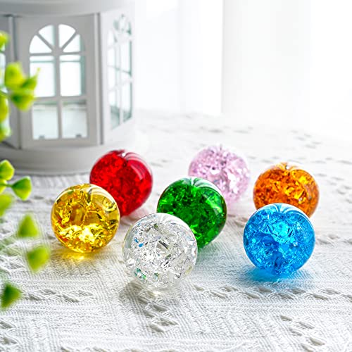 Set of 7 Crystal Balls with LED Wooden Stand N103