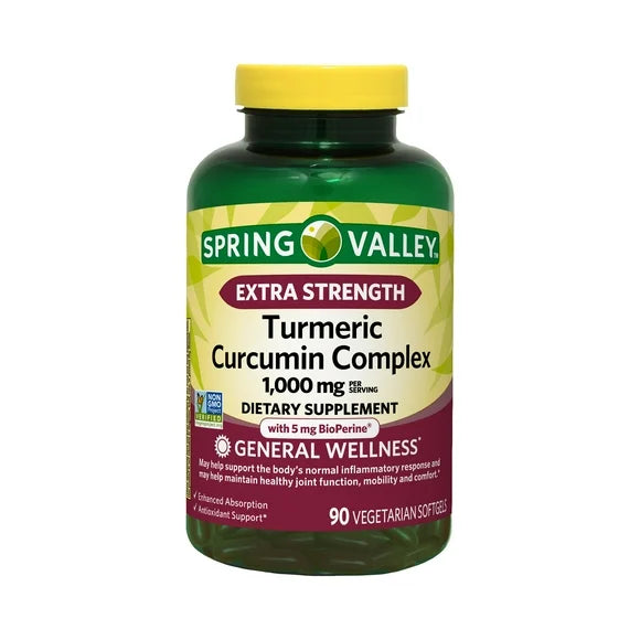 Turmeric Curcumin Complex Softgels Dietary Supplement, 1,000 mg, 90 Ct E37170