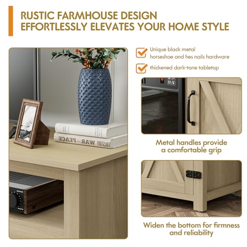 Farmhouse TV Stand for Televisions up to 65 Inches, 58 Inch, Milk White H6015