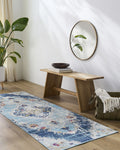 Blue 3x12 Traditional Runner Area Rug D907