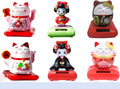 Solar Powered Dancing Toy Lucky Cat Waving Arm Maneki Neko 3 inch Set of 6 T30874