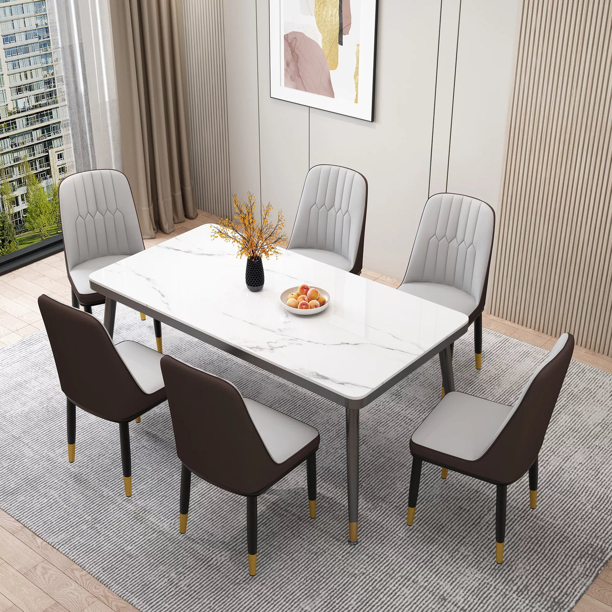 Faux Leather Dining Chairs Set of 2 Gray K712399