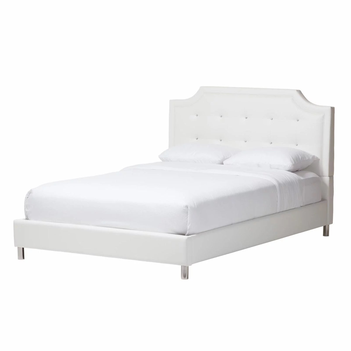 White Faux Leather King Size 3-Piece Bedroom Set H682970