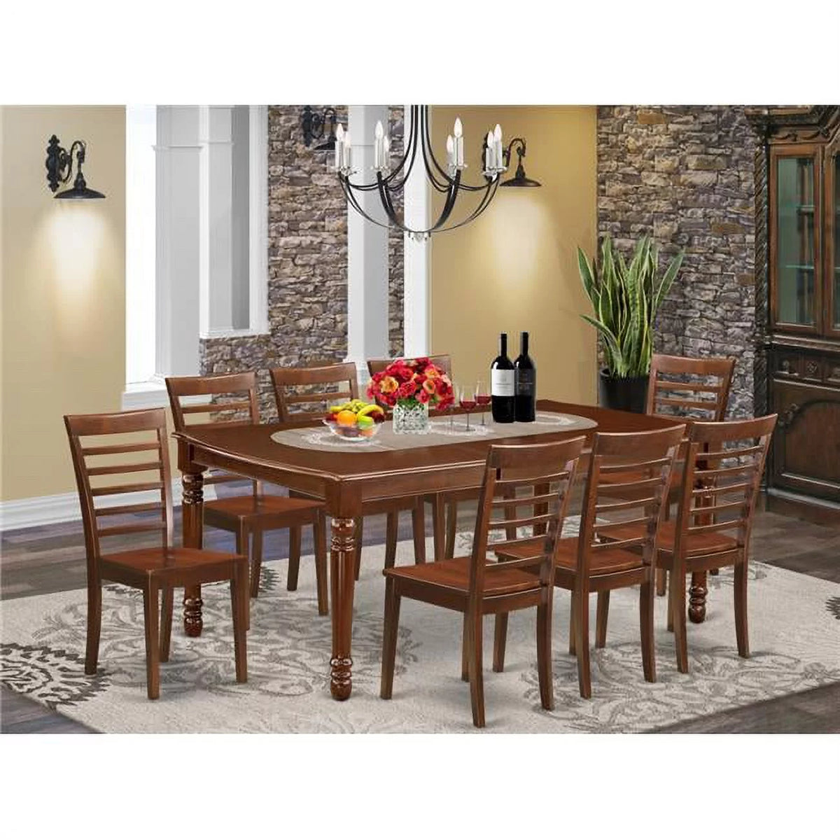 9 Piece Mahogany Wood Kitchen Set F6253