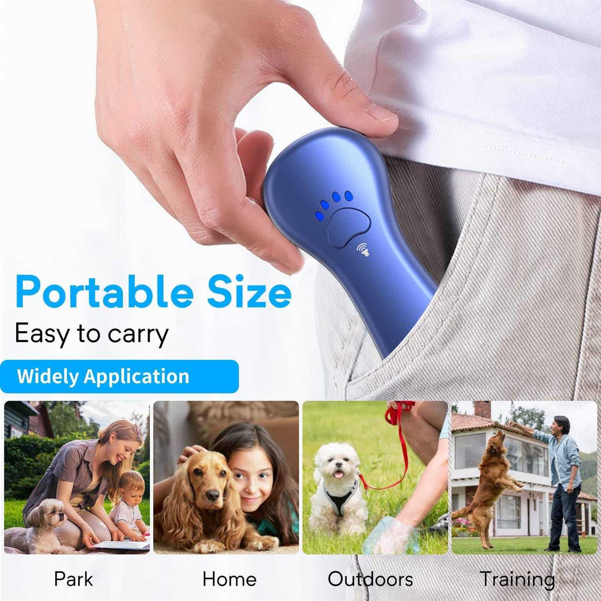 Anti Barking Device Rechargeable Ultrasonic Dog Bark Deterrent 16.4 Ft E4620