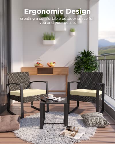 3 Pieces Patio Furniture Set with Coffee Table L828576