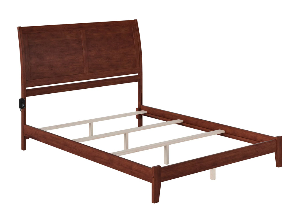 King Wood Traditional Bed Frame with Sleigh Headboard P62669