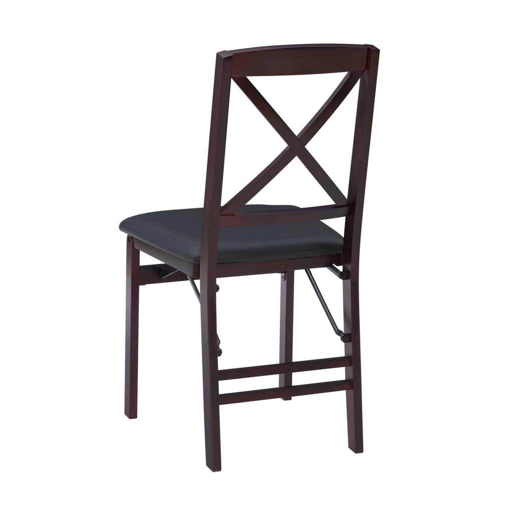 Folding Chair Set of 2 Dark Brown G457