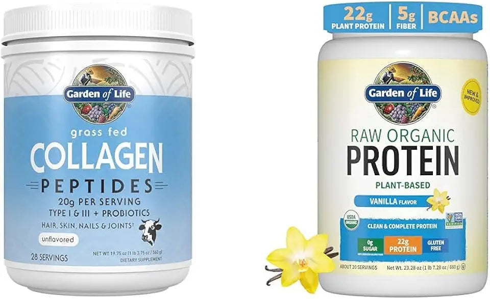 Grass Fed Collagen Peptides & Organic Vegan Vanilla Protein Powder X935