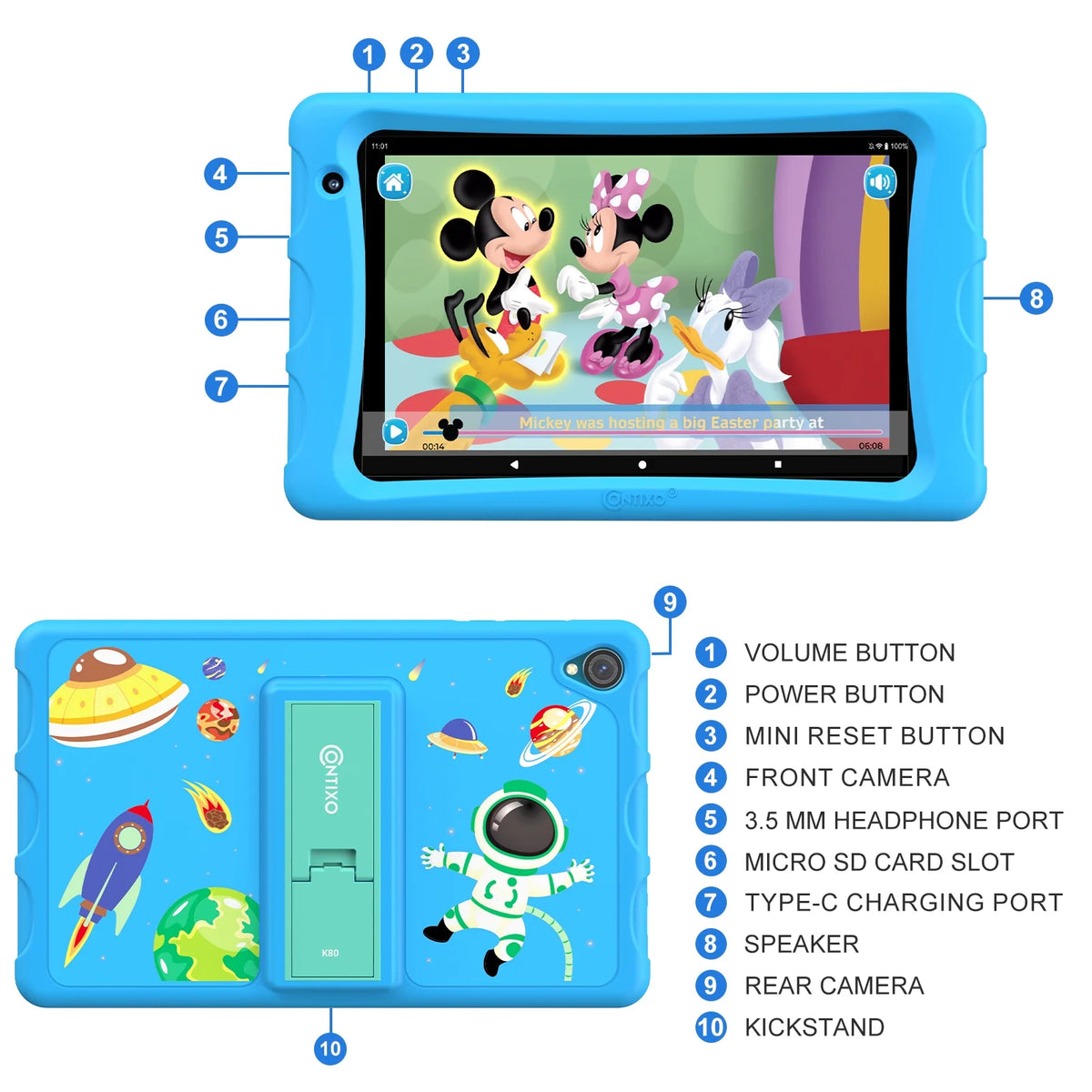 8" Android Kids Tablet 64GB Blue Q7641