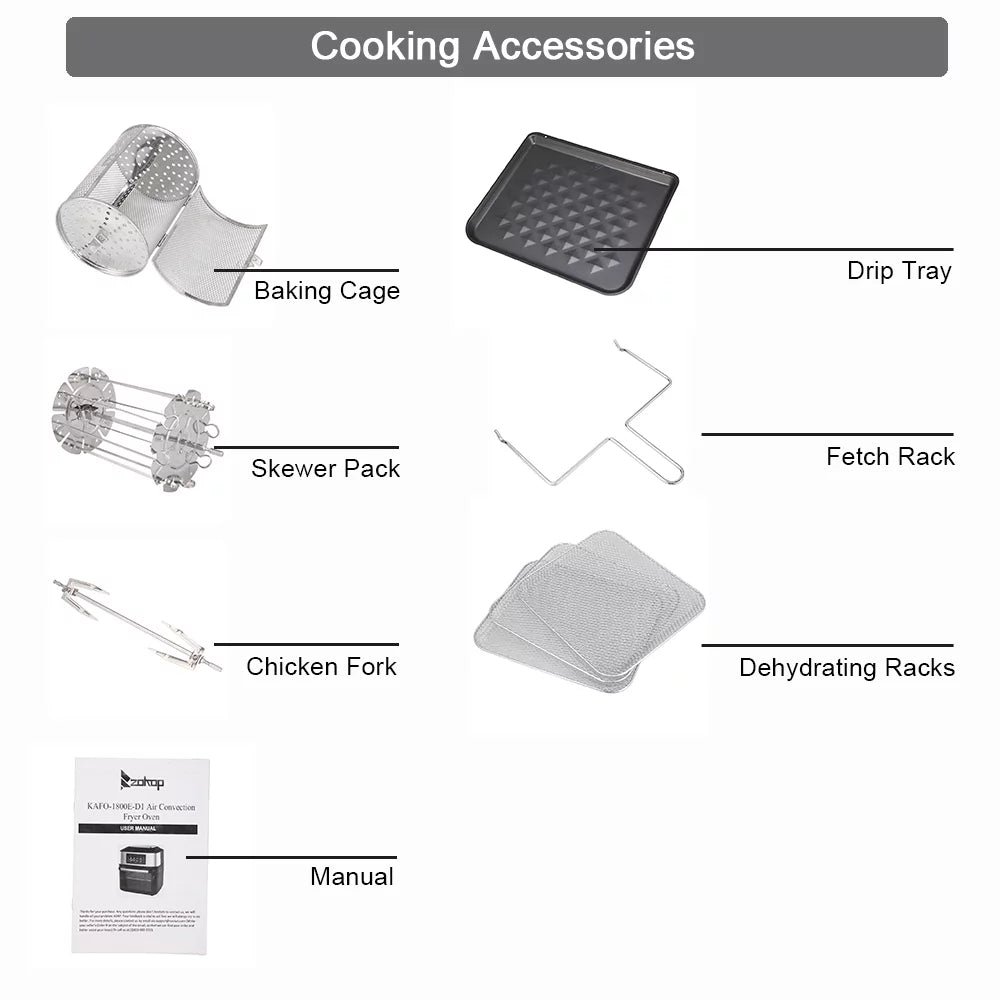 Air Fryer Electric Fryer Toaster Oven Countertop Oven D39464