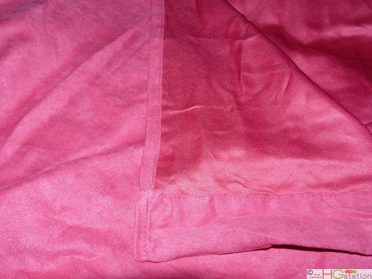 Hot Pink Faux Suede Grommet Curtain Panel Set 54x84 W227