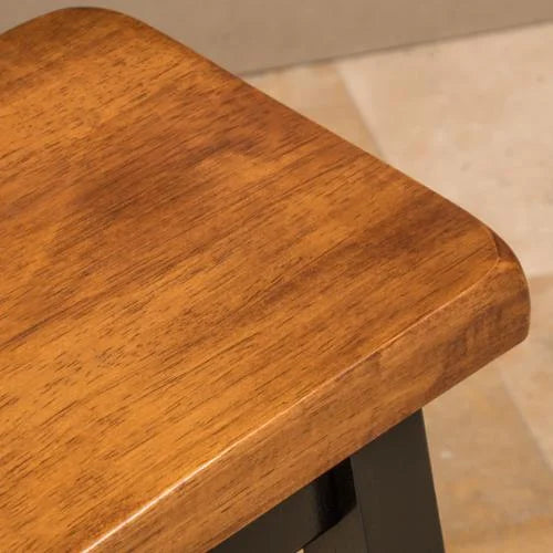 Saddle Wood Counter Dining Bench Set of 2 S657