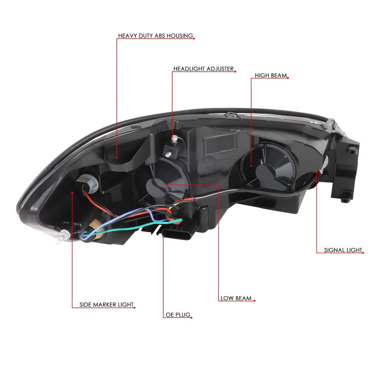 Black Housing Clear Corner Headlight Assembly Q658484