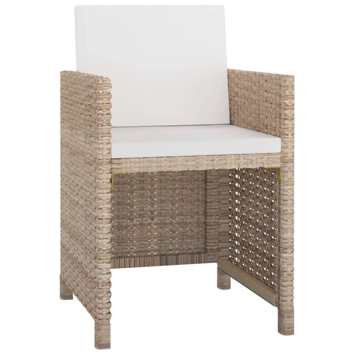 11 Piece Patio Dining Set with Seat Cushion Beige Poly Rattan X516014