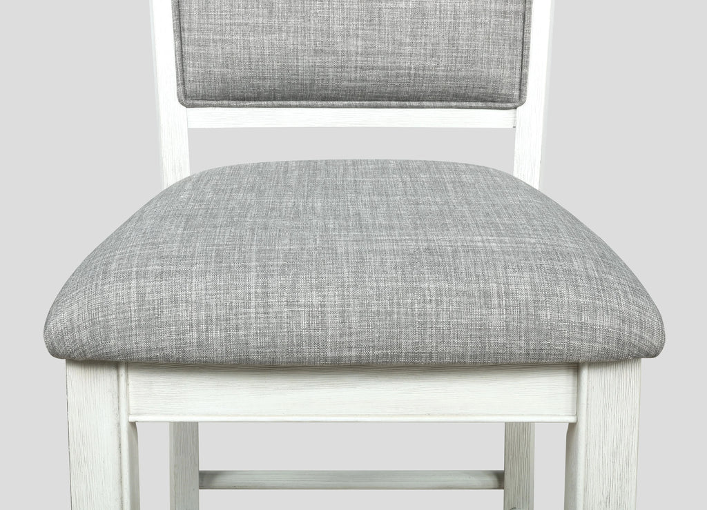 White & Gray Linen Counter Height Bar Stool I757