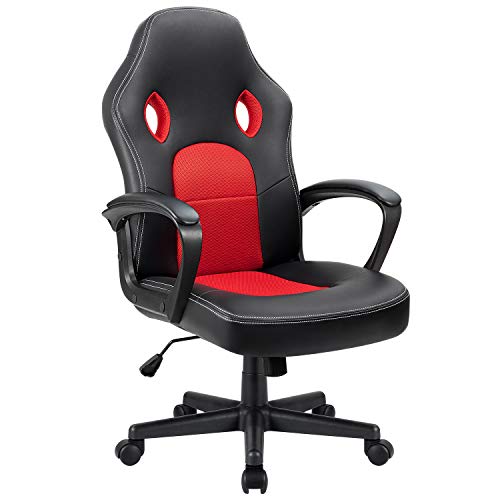 Grey Leather Ergonomic Office Chair with Lumbar Support Q88122