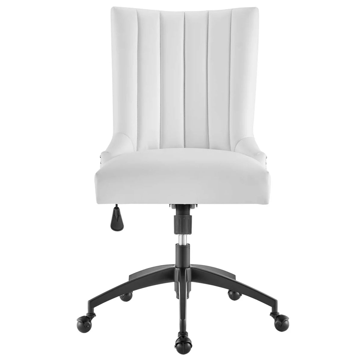 Black White Vegan Leather Office Chair U614