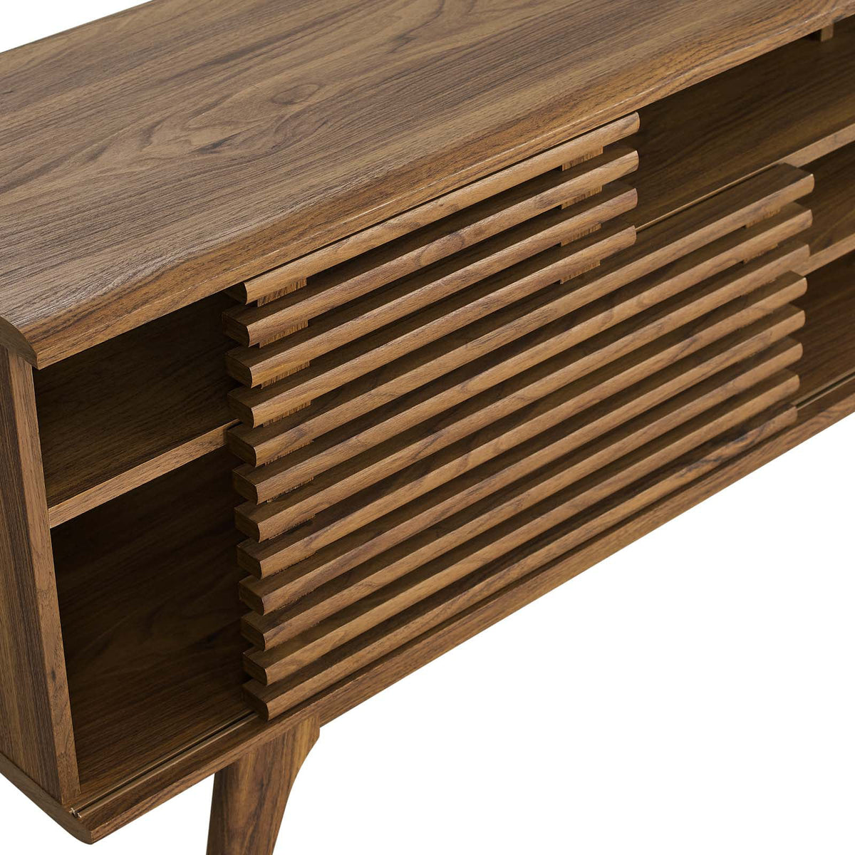 71" Walnut Media Console TV Stand O547733