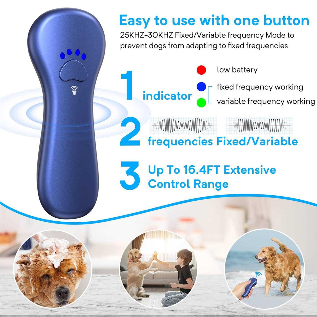 Anti Barking Device Rechargeable Ultrasonic Dog Bark Deterrent 16.4 Ft E4620