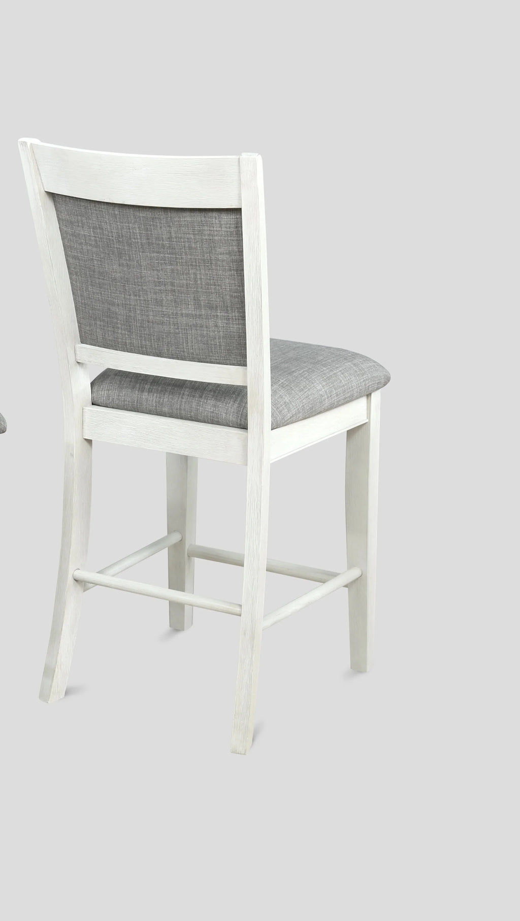 White & Gray Linen Counter Height Bar Stool I757