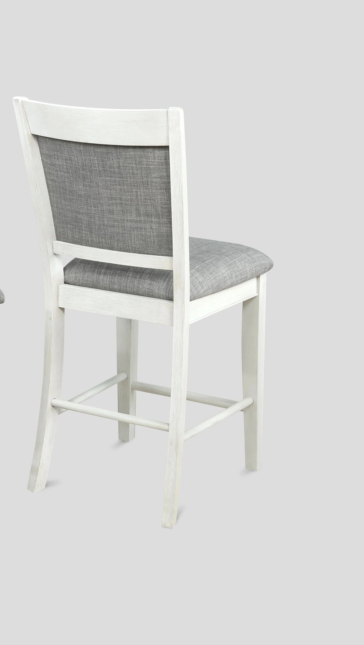White & Gray Linen Counter Height Bar Stool I757