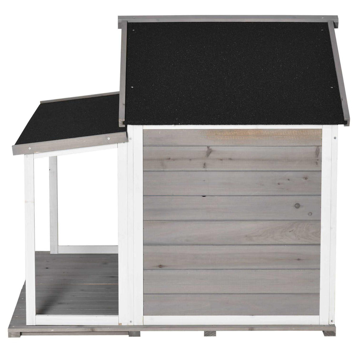 Wooden Raised Dog House with Asphalt Roof V686021