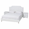 White Faux Leather King Size 3-Piece Bedroom Set H682970